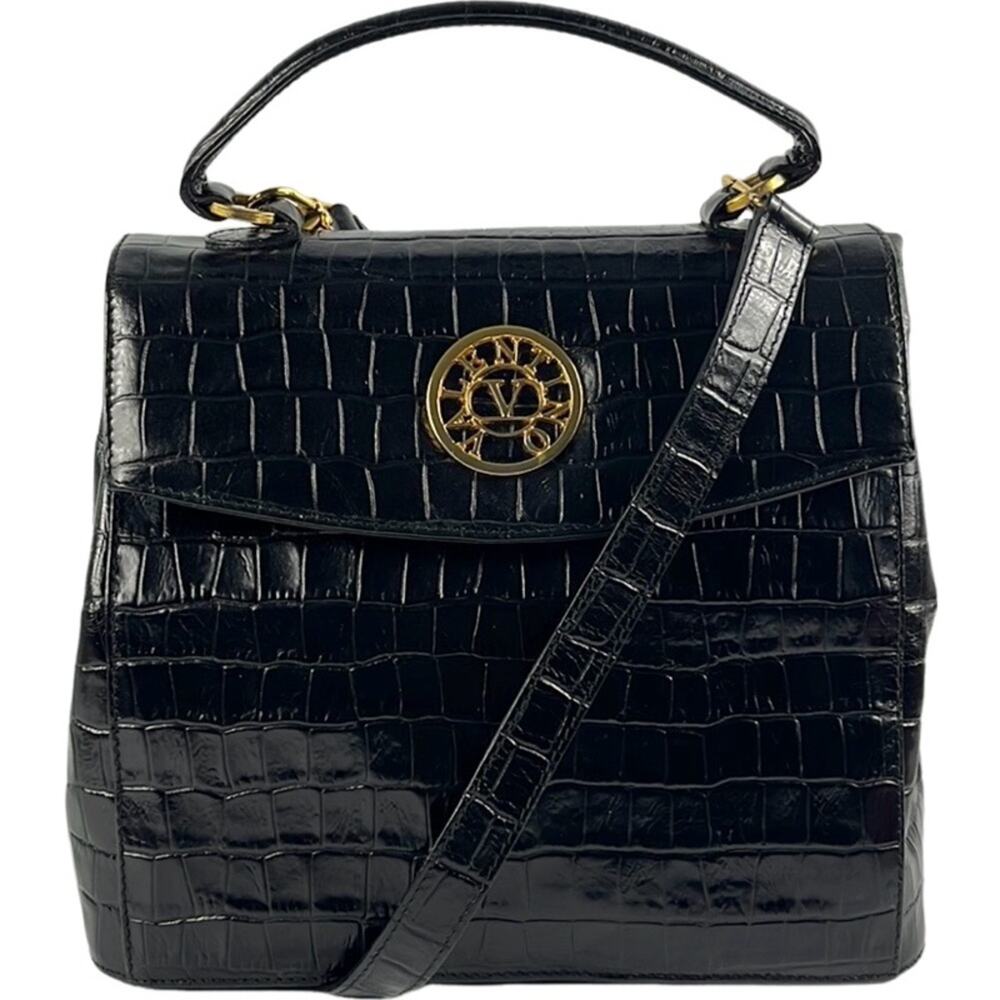 Valentino Garavani Croc Embossed Leather Handbag‎